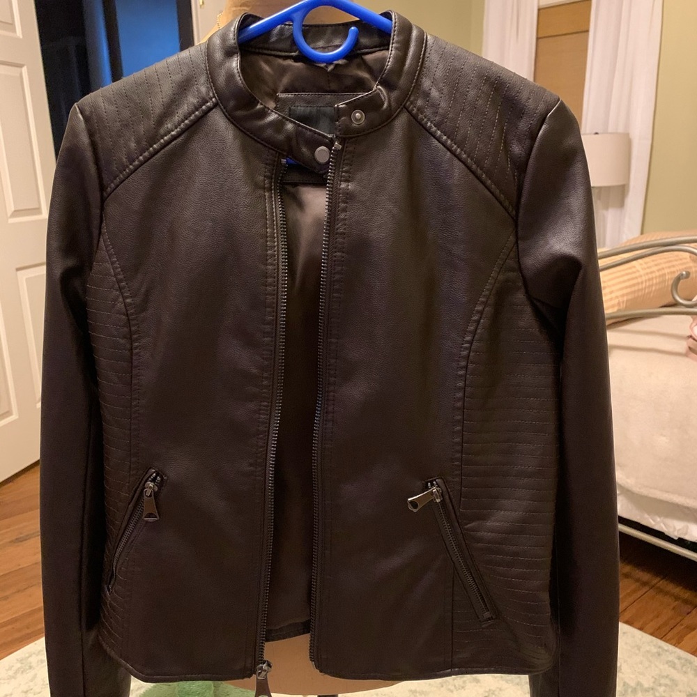Marc New York Faux Leather Jacket Burgundy S  Stitch Fix NWT